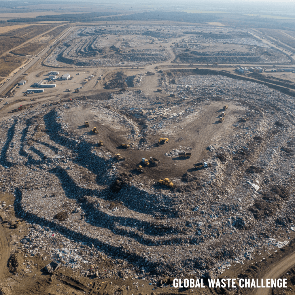 Aerial view of a landfill